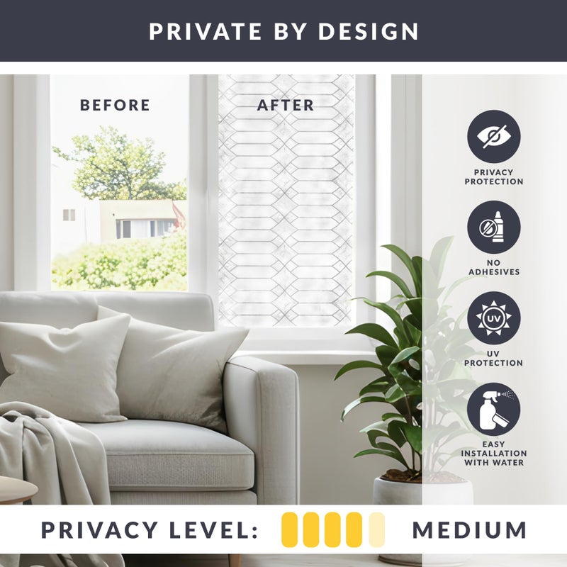 Artscape Gatehouse Large 36 x 72 Inch Window Film, Made in USA â€“ Provides Privacy, Non-Adhesive, Textured Leaded Glass Pattern, UV Protection, Easy to Apply and Removable - Image 3