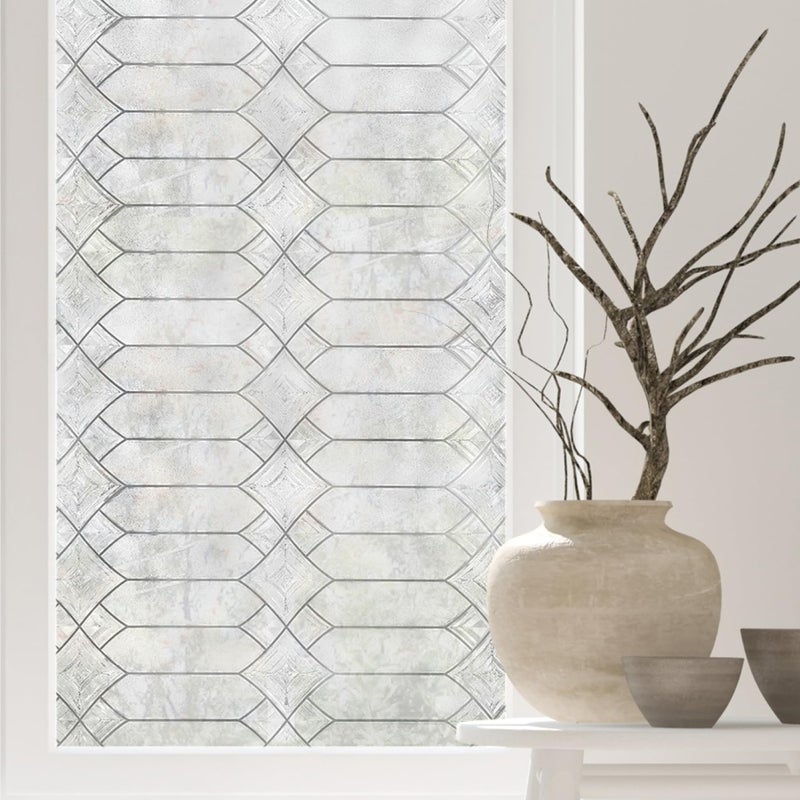Artscape Gatehouse Large 36 x 72 Inch Window Film, Made in USA â€“ Provides Privacy, Non-Adhesive, Textured Leaded Glass Pattern, UV Protection, Easy to Apply and Removable - Image 1