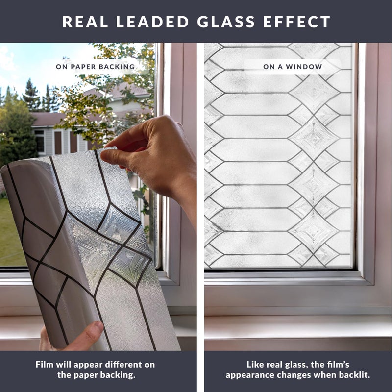 Artscape Gatehouse Large 36 x 72 Inch Window Film, Made in USA â€“ Provides Privacy, Non-Adhesive, Textured Leaded Glass Pattern, UV Protection, Easy to Apply and Removable - Image 5