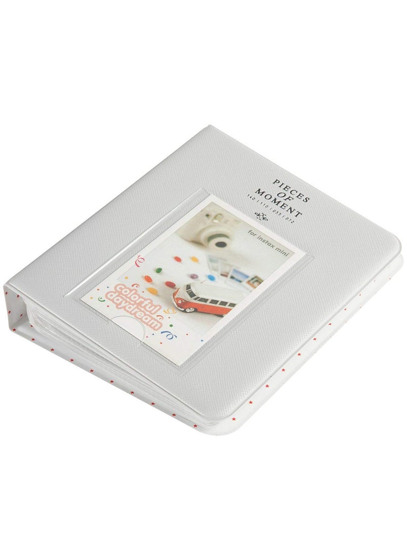 ZIKKON ZIKKON 64 Pockets Photo Album for Fujifilm Instax Mini 12 11 9 8 40 99 Evo Liplay 7S Instant CameraMini Link Printer Polaroid Snap Touch PIC300 Z2300 Mint Zip Instant Camera Printer Smoky white  - Image 2