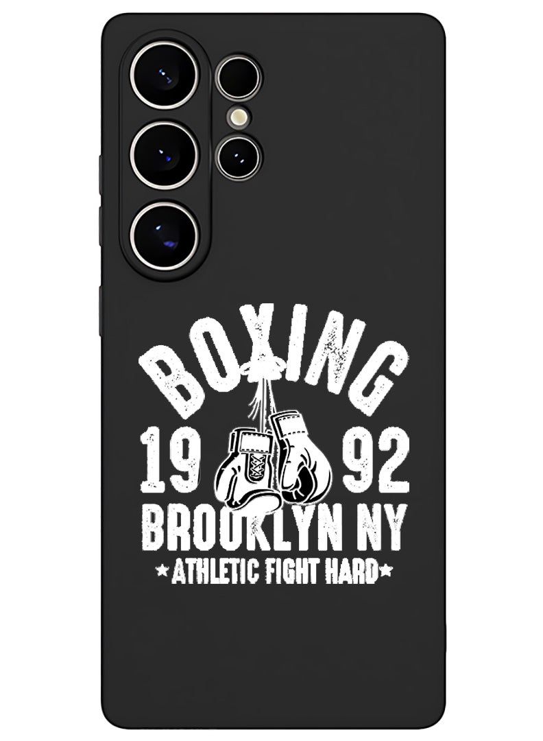 Theodor Protective Slim Fit Case Liquid Silicone Cover with Full Body Protection Anti-Scratch Shockproof Case For Samsung Galaxy S25 Ultra (Black) - Boxing Brooklyn - White - Image 1