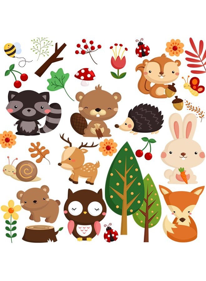 DEKOSH Kids Wild Safari Animal Wall Stickers for Nursery Decoration | Jungle Theme Peel & Stick Owl Woodland Nursery Wall Decals for Baby Playroom Decor - Image 1