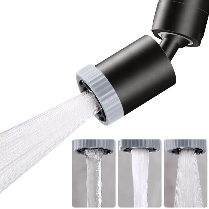 CHIATAOMA Swivel Faucet Aerator3function Faucet Nozzle360 Big Angle Rotate Kitchen Sink Faucet AttachmentFaucet Extender for Kitchen 5564 inch Female ThreadKitchen Sink Aerator Black - Image 2