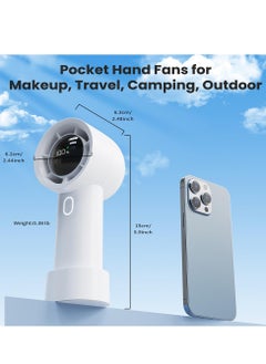 HaHaHai Handheld Fan Rechargeable, Personal Fan High Speed Mini Fan 3000mAh Battery with Powerful Turbo Wind, Mini Fan with 5 Speeds  - Image 2