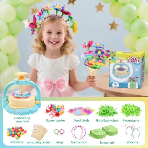 Gili Flower Craft Kit for Kids Ages 4-8 – DIY Fabric Bouquet Toy for Girls and Boys – No Glue Reusable STEM Gift – Make 32+ Flowers – Birthday Arts & Crafts Activity - Image 3