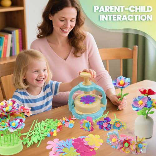 Gili Flower Craft Kit for Kids Ages 4-8 – DIY Fabric Bouquet Toy for Girls and Boys – No Glue Reusable STEM Gift – Make 32+ Flowers – Birthday Arts & Crafts Activity - Image 2