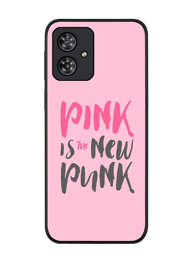 Stylizedd Rugged Black edge case for Motorola Moto G54 / Motorola Moto G54 Power / Motorola Moto G64 5G, Slim fit Flexible Thin Cover - Pink is the new punk - Image 1