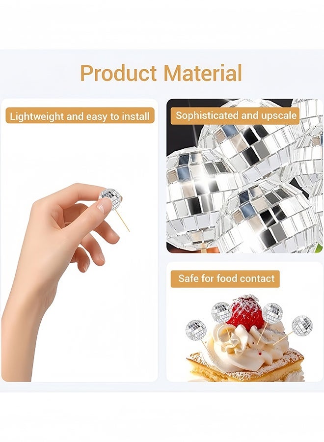 12Pcs Cake Decoration Mini Disco Balls Cake Toppers, Easy to Operate Disco Ball Cake Topper Stylish Disco Balls for Cake Decorating can Adorn Cakes Cupcakes Pies Ice Creams and Desserts Etc - Image 3