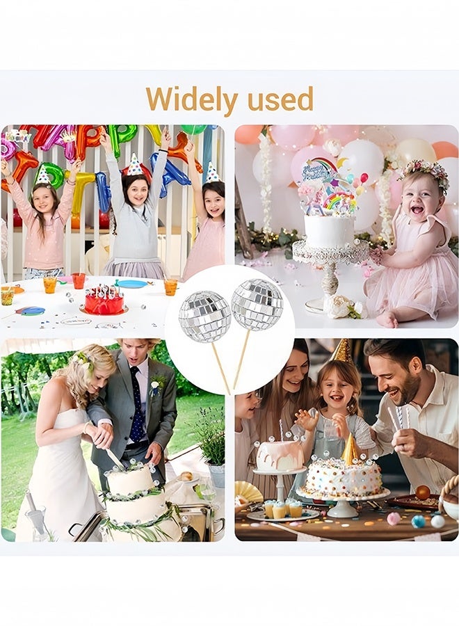 12Pcs Cake Decoration Mini Disco Balls Cake Toppers, Easy to Operate Disco Ball Cake Topper Stylish Disco Balls for Cake Decorating can Adorn Cakes Cupcakes Pies Ice Creams and Desserts Etc - Image 4