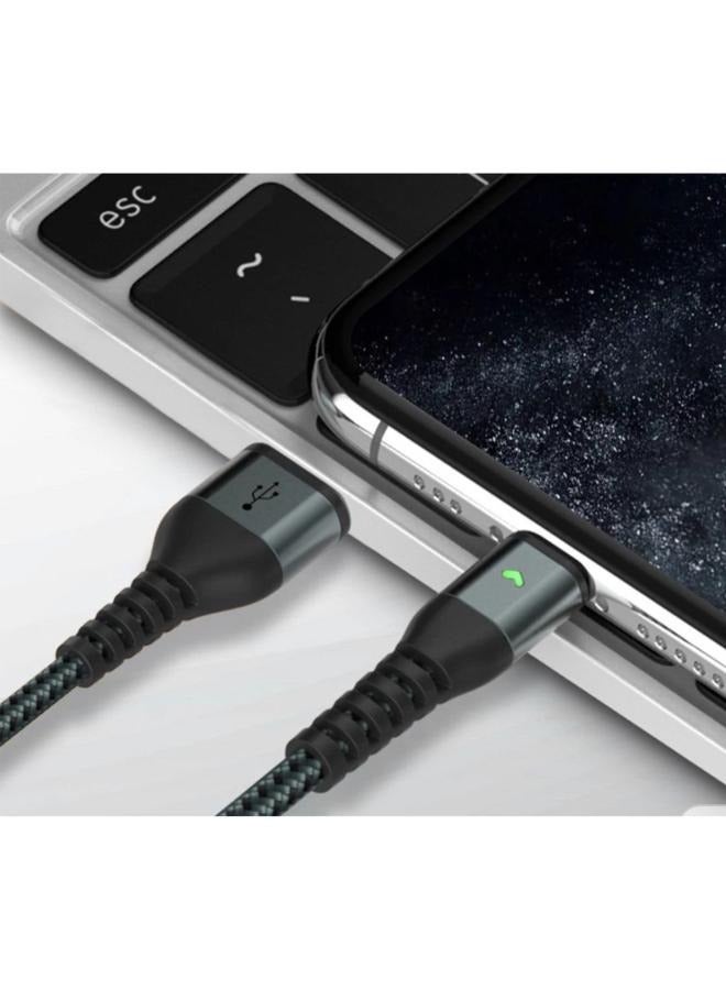 LANEX LTC - N14M fast charging cable, 3.0A nylon cord, Micro USB connection port, 2m long, with LED light - Image 3