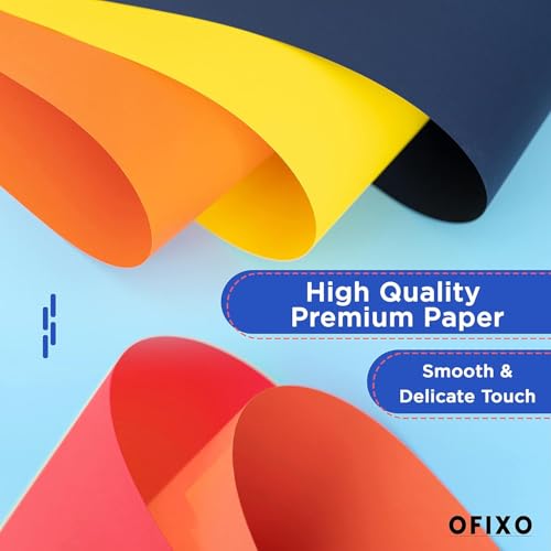 OFIXO (Pack of 50 Sheets) Colour Printing Papers/Art and Craft Paper / A4 Sheets Double Sided Coloured Mix (Assorted) 10 Colors x 5 Sheets Each Colour) for Art & Craft Work - Image 5