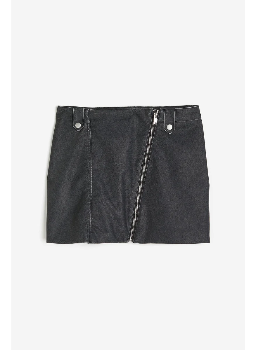 H&M Coated Mini Skirt