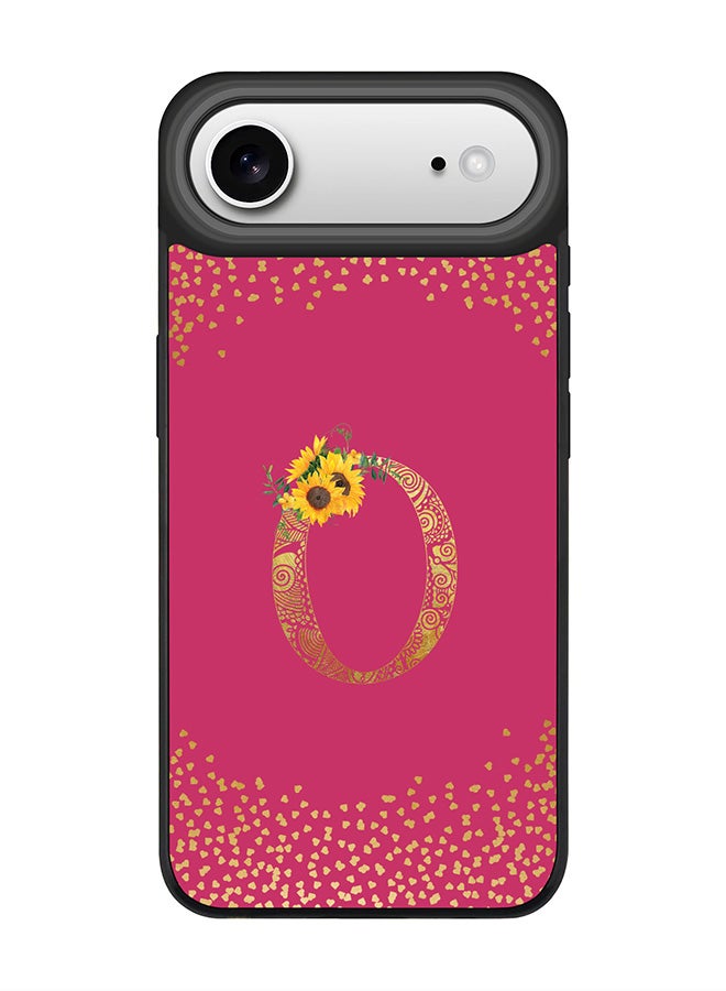 Stylizedd iPhone Air Case, [Compatible with MagSafe] Slim Magnetic cover Phone Case iPhone Air -Custom Floral Monogram - O ( Deep Pink ) - Image 1