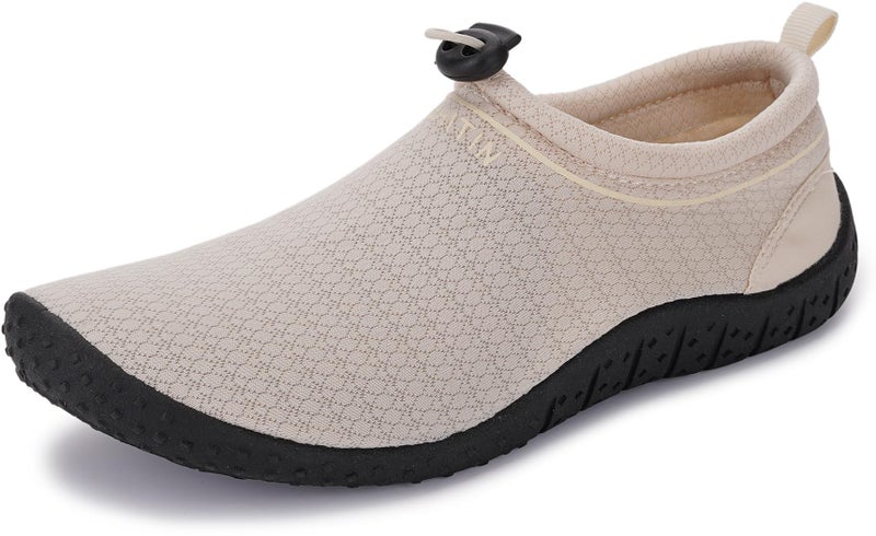 WHITIN Water Shoes for Women Quick Dry Aqua Minimalist Barefoot Socks Size 6 Female Comfy Beach Swim Pool Lake Yoga Sport Kayak Sand Sneaker Beige 36 - Image 1