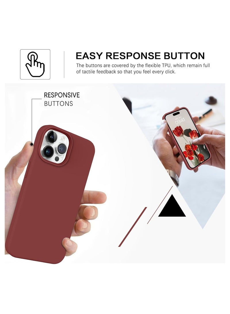 Case Compatible with iPhone 15 Pro Max, Soft Silicone Rubber Bumper Microfiber Lining Hard Back iPhone 15 Pro Max Back Cover Shockproof Protective Case - Image 4