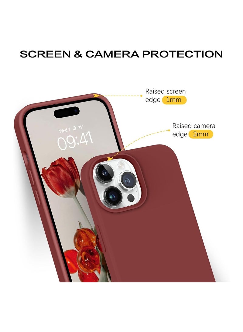 Case Compatible with iPhone 15 Pro Max, Soft Silicone Rubber Bumper Microfiber Lining Hard Back iPhone 15 Pro Max Back Cover Shockproof Protective Case - Image 2