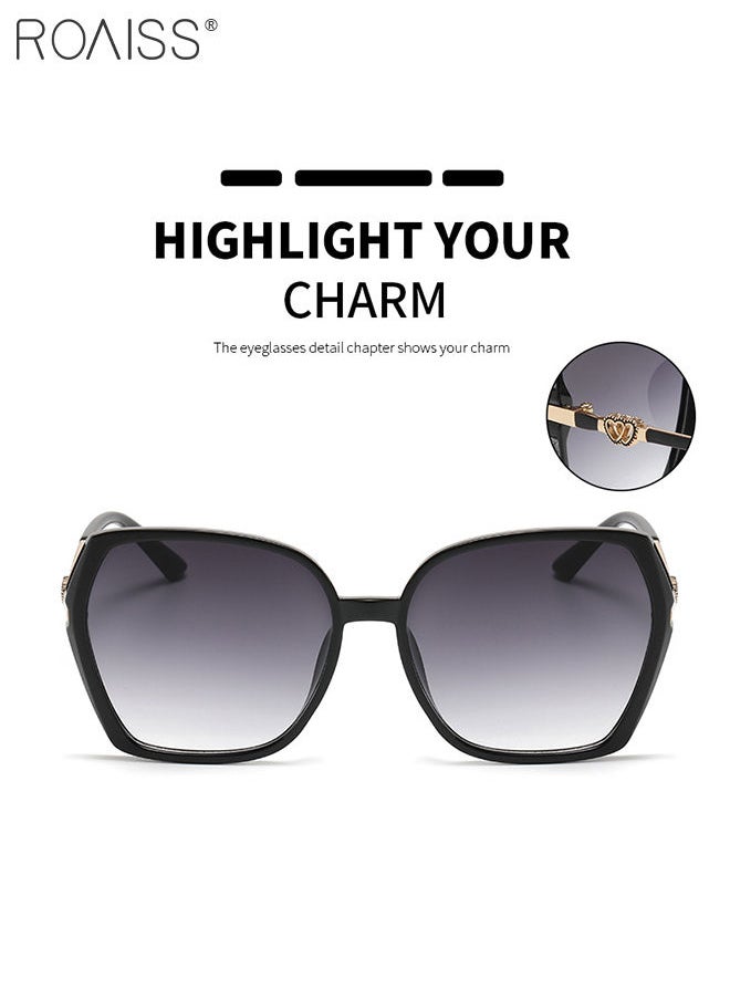 roaiss - Women's Square Sunglasses, UV400 Protection Sun Glasses with Sequin Side Design, Fashion Anti-glare Sun Shades for Women with Glasses Case, 54mm - Image 1