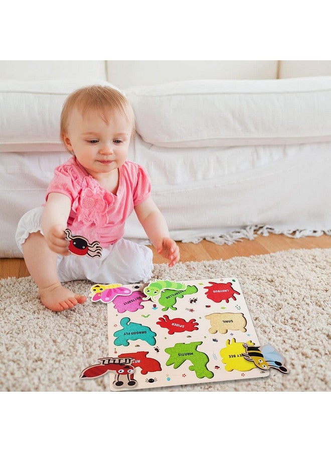 ويبي لعبة لوح أحجية تعليمية خشبية من منتسوري للأطفال من Webby بتصميم حشرات، مناسبة لمرحلة ما قبل المدرسة، للأولاد والبنات - Image 2