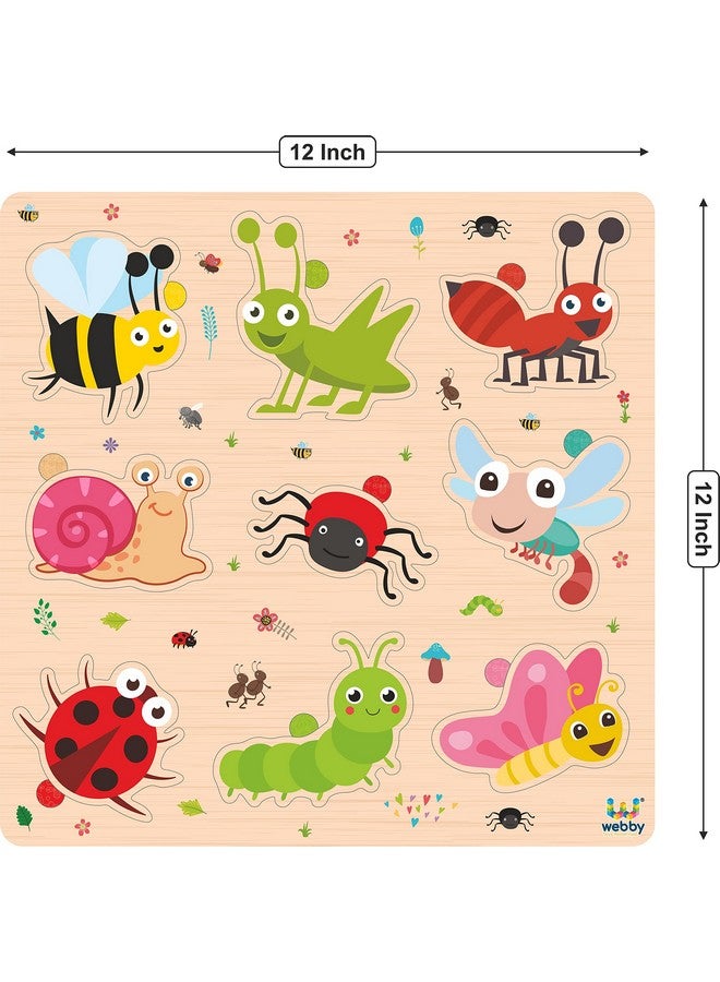 ويبي لعبة لوح أحجية تعليمية خشبية من منتسوري للأطفال من Webby بتصميم حشرات، مناسبة لمرحلة ما قبل المدرسة، للأولاد والبنات - Image 3