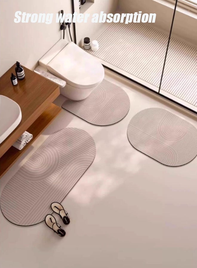 Aikenn 1PCS Bathroom Mat, Non-slip Absorbent Floor Mat Non-slip Carpet Rubber Kitchen Sink Floor Door Mat Quick Dry Non-slip Absorbent Washable Comfortable Room Toilet Mat Waterproof Carpet Set Elegant Shower Stool Mat (50*80cm)  - Image 2