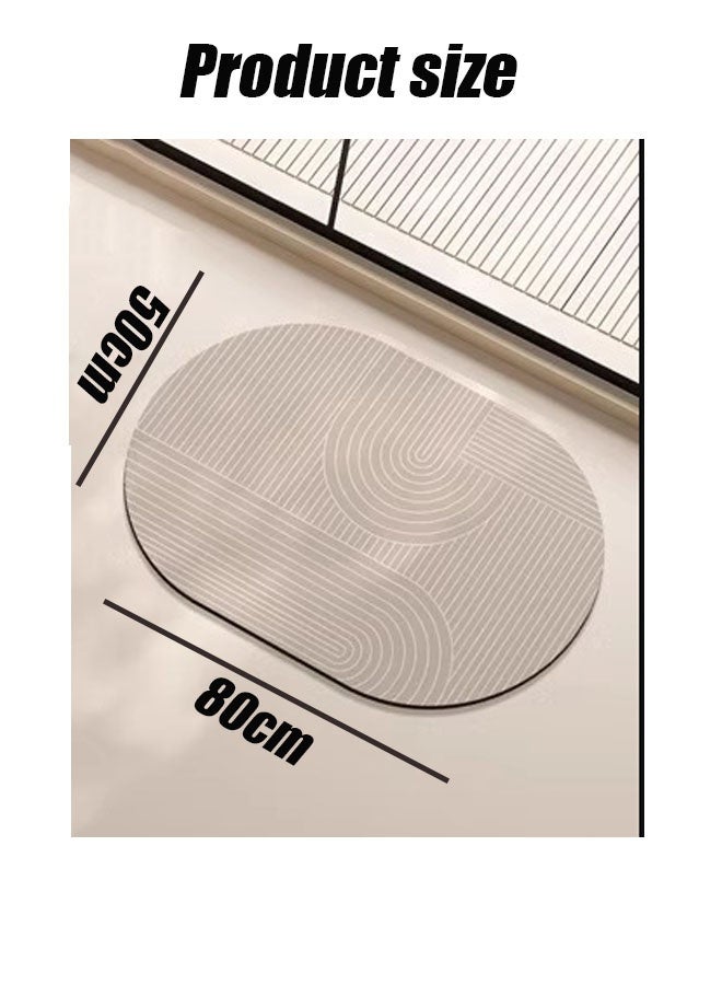 Aikenn 1PCS Bathroom Mat, Non-slip Absorbent Floor Mat Non-slip Carpet Rubber Kitchen Sink Floor Door Mat Quick Dry Non-slip Absorbent Washable Comfortable Room Toilet Mat Waterproof Carpet Set Elegant Shower Stool Mat (50*80cm)  - Image 3