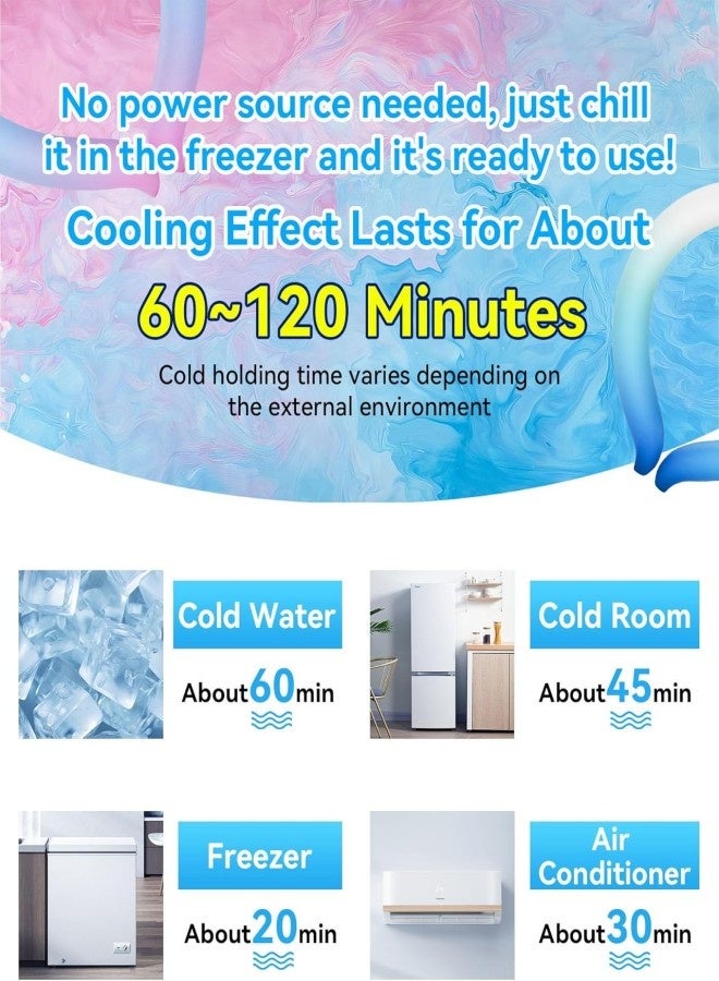Neck Cooling Tube, Wearable Body Cooler Freeze Below 28°C with Insulated Bag, Reusable Cooling Neck Wraps for Summer, Outdoor Sports, Hiking, Travel, Hot Weather Relief for Men & Women - Image 5