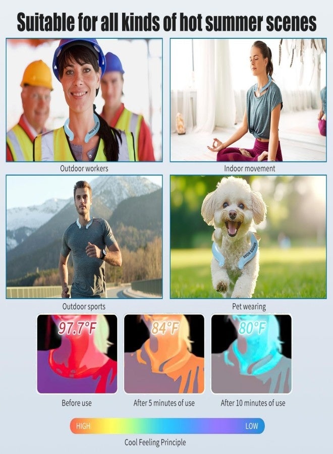 Neck Cooling Tube, Wearable Body Cooler Freeze Below 28°C with Insulated Bag, Reusable Cooling Neck Wraps for Summer, Outdoor Sports, Hiking, Travel, Hot Weather Relief for Men & Women - Image 2
