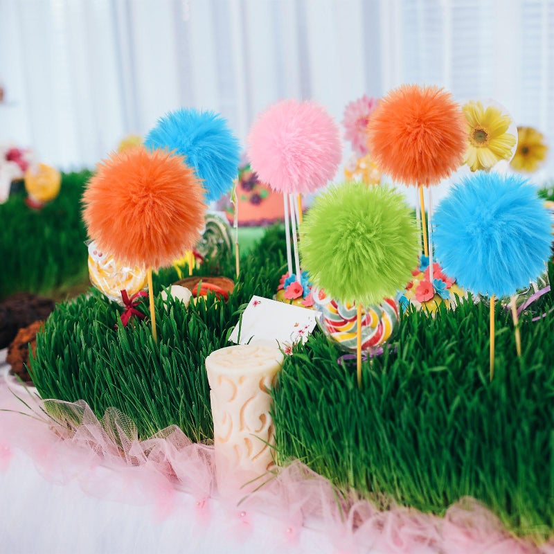 BrightRow 8 Pcs Pom Pom Tree Potted Fluffy Colorful Ball Tree 10 Inch Fuzzy Decor for Reading Event, Birthday Party, Classroom, Gift for Reading Enthusiasts - Image 4