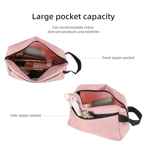Icramsy Travel Toiletry bag Toiletry bag for women men Hanging Cosmetic bag Travel accessories for Women Men (Pink) - Image 4