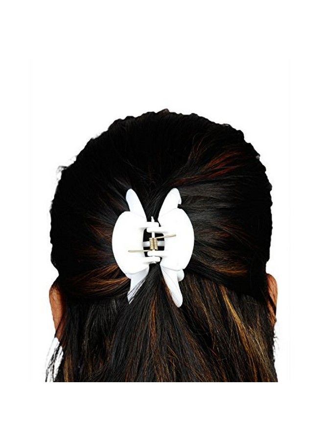 ACCESSHER jewellery simple hair clip White Color Acrylic Hair Clip for Women and Girls pack of 3 - Image 3