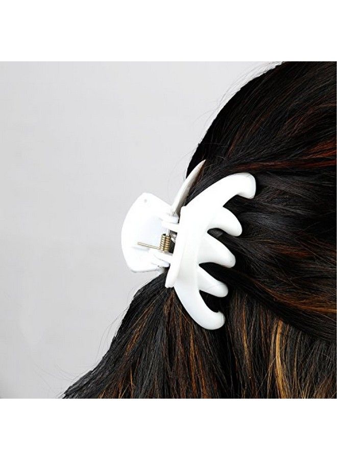 ACCESSHER jewellery simple hair clip White Color Acrylic Hair Clip for Women and Girls pack of 3 - Image 4
