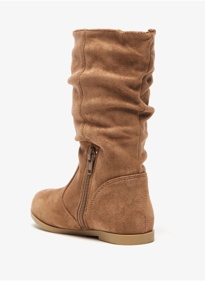 shoexpress - Solid High Cut Boots with Zip Closure - Image 1