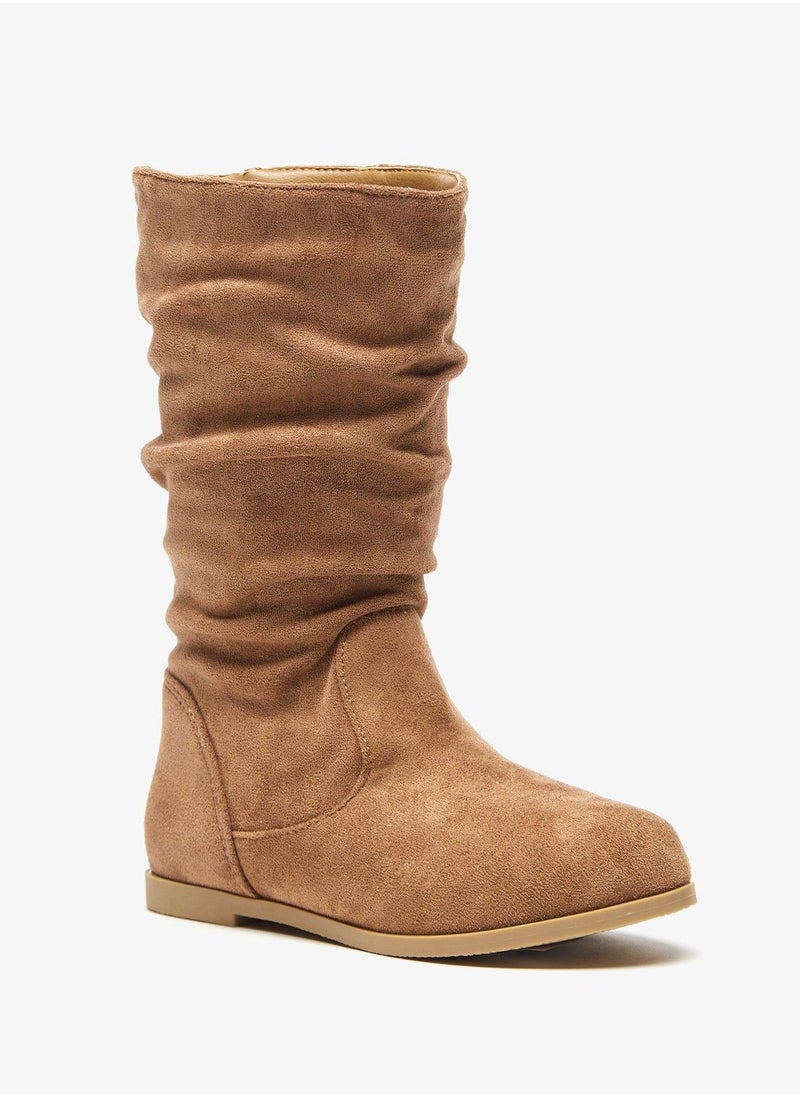 shoexpress - Solid High Cut Boots with Zip Closure - Image 1