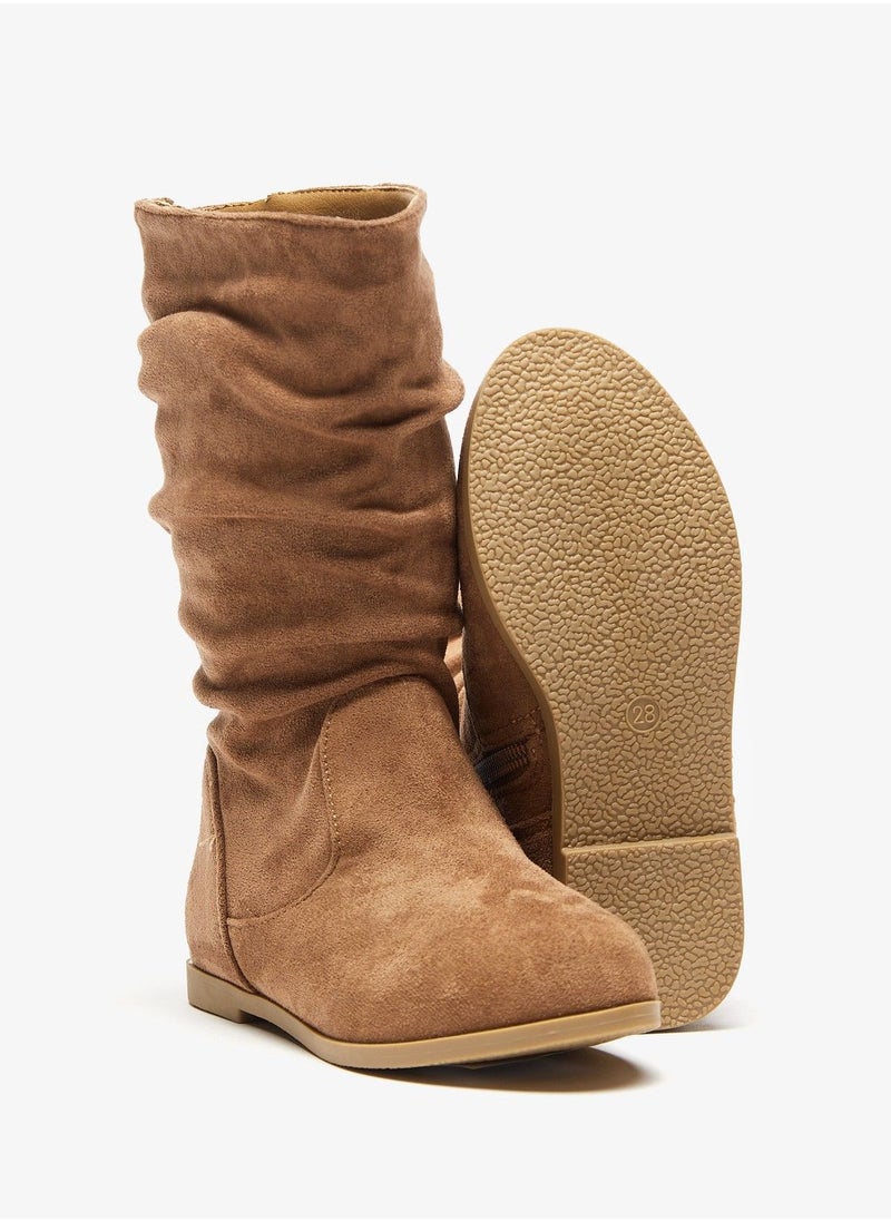 shoexpress - Solid High Cut Boots with Zip Closure - Image 1