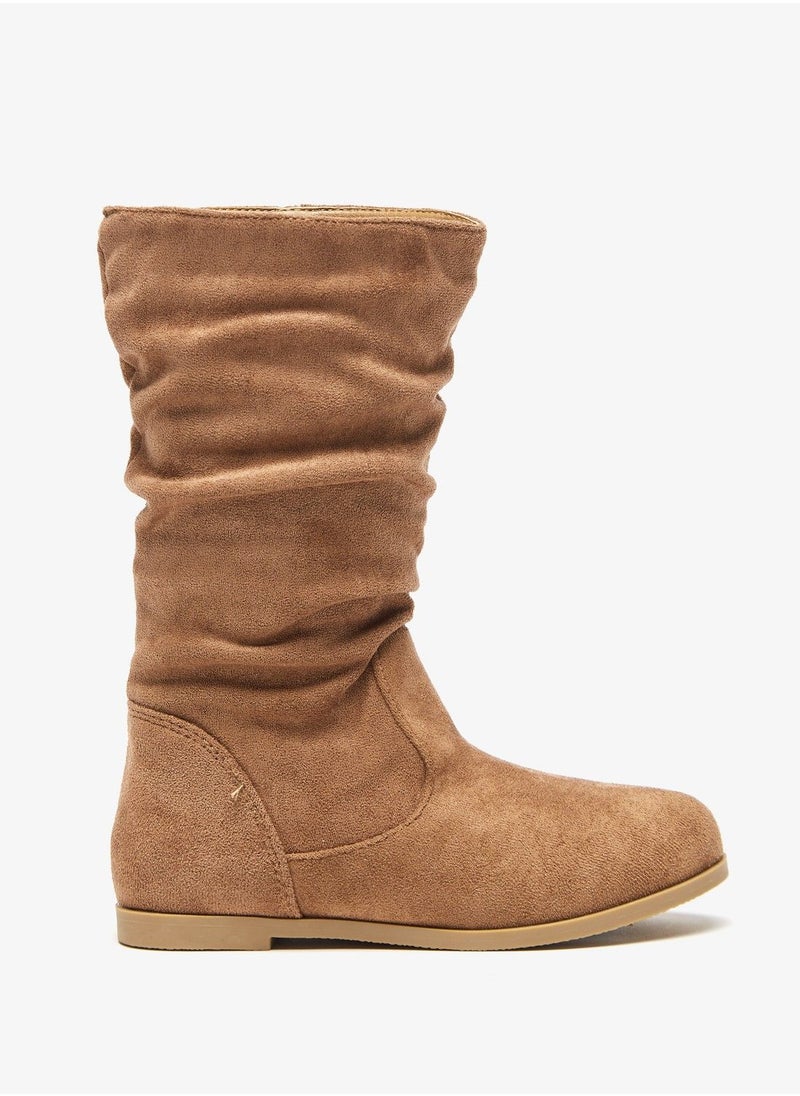 shoexpress - Solid High Cut Boots with Zip Closure - Image 1
