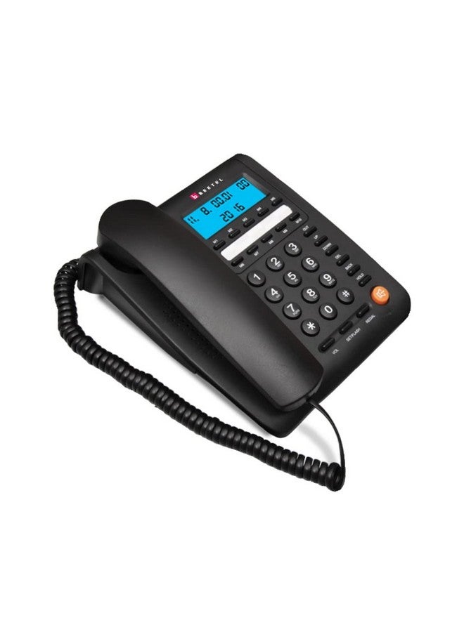 Beetel هاتف أرضي سلكي Beetel M59 مع معرف المتصل وشاشة LCD 16 رقم وقابلية ضبط التباين، 10 أزرار ذاكرة لمسة واحدة، هاتف مكبر صوت ثنائي الاتجاه، موسيقى أثناء الانتظار، جودة بناء متينة، تصميم كلاسيكي (أسود)(M59) - Image 1