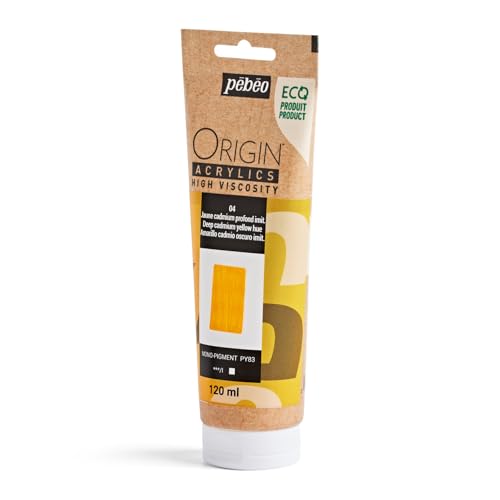 PEBEO Origin Ecodesigned Highviscosity Acrylic Paint High Pigment Concentration for Intense Color and Excellent Lightfastness 405 Fluid Ounces 120 ml Tube Deep Cadmium Yellow Hue - Image 3