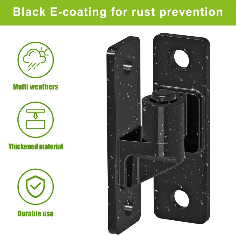 Lifeswell Heavy Duty Gate Hinges, Steel Hinges with Electroplated Coating, 2-Pack Wall Mount Female & Male Hinges for Fences & Farm Gates, 600 lbs Capacity - Image 4