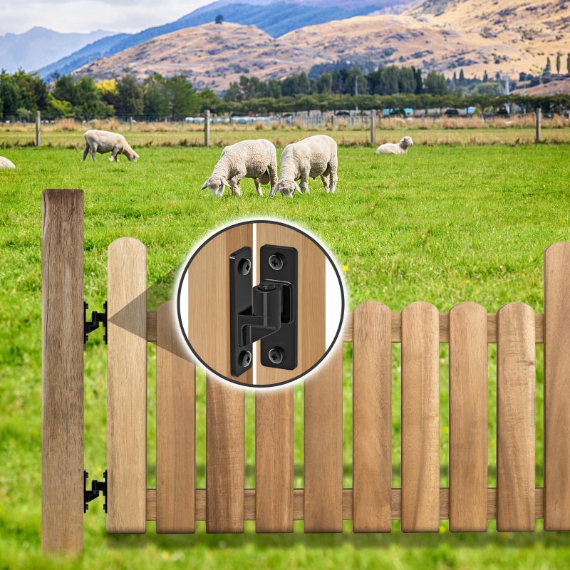 Lifeswell Heavy Duty Gate Hinges, Steel Hinges with Electroplated Coating, 2-Pack Wall Mount Female & Male Hinges for Fences & Farm Gates, 600 lbs Capacity - Image 2