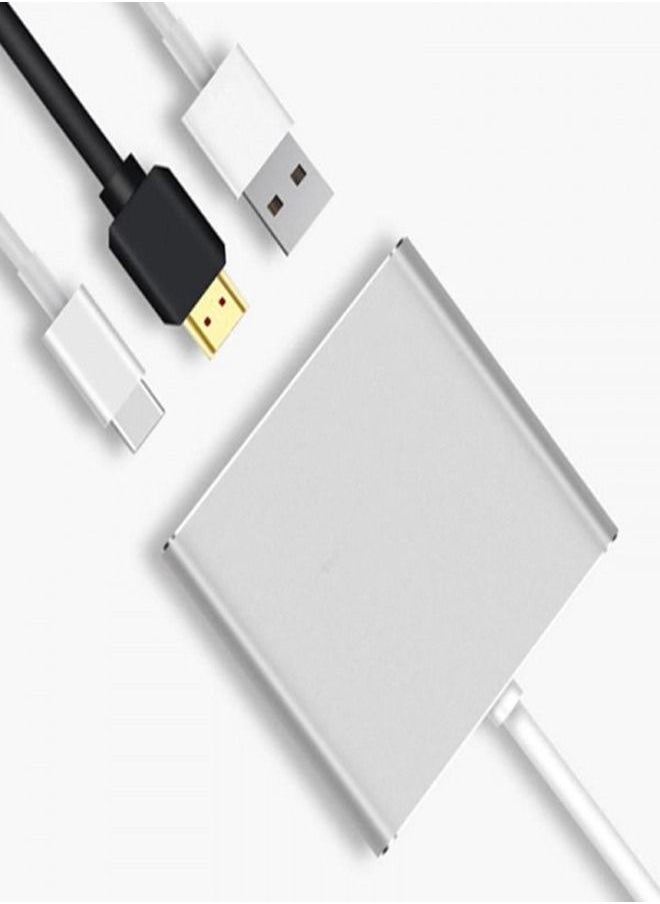 Generic - USB-C to HDMI Adapter 4K with USB 3.0 Port and USB C Charging Port Compatible for MacBook - Image 1