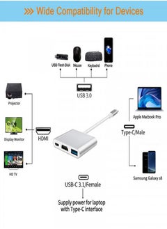 Generic USB-C to HDMI Adapter 4K with USB 3.0 Port and USB C Charging Port Compatible for MacBook  - Image 3