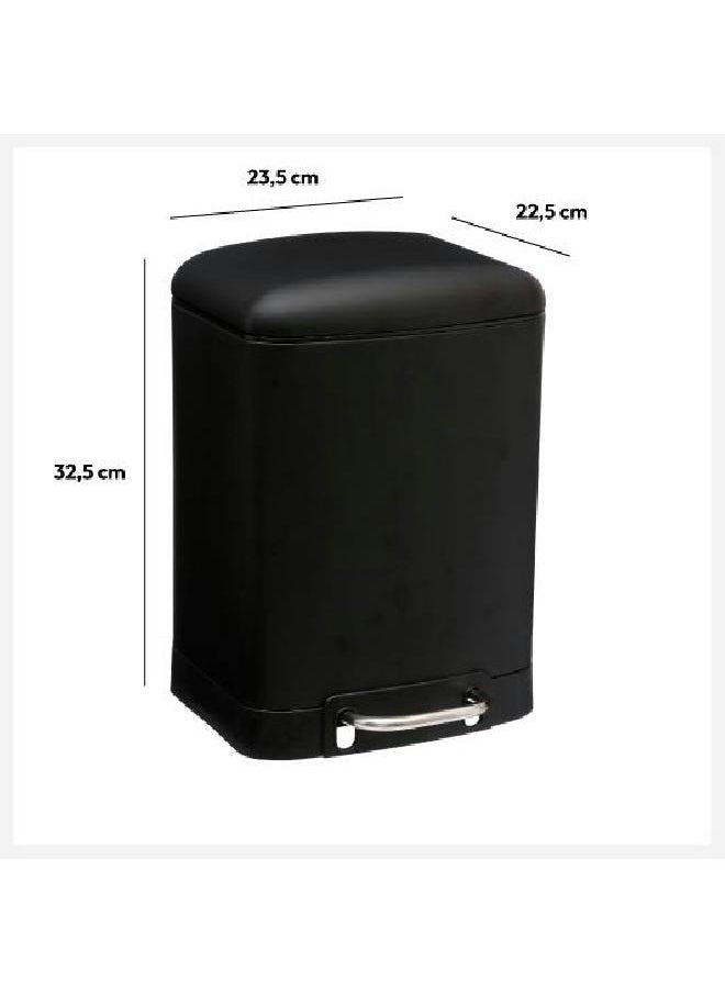 LOFT - SOFTCL,TRASH BIN-6L,L23XP22.5XH32.5CMS,BLACK,IRON-138059J - Image 1