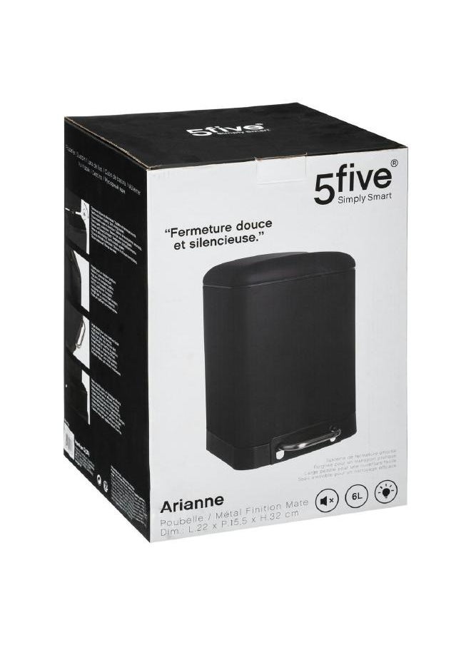 LOFT - SOFTCL,TRASH BIN-6L,L23XP22.5XH32.5CMS,BLACK,IRON-138059J - Image 1