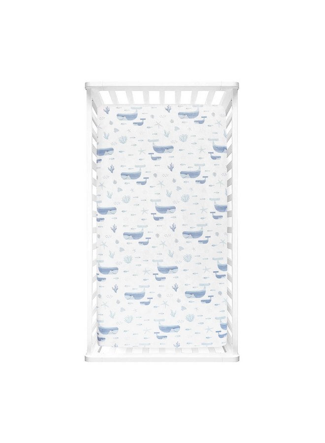 Lush Decor Lush Decor Baby Seaside Micro Mink 2 Pack Fitted Crib Sheet, Blue, 28" x 52" x 9"  - Image 2
