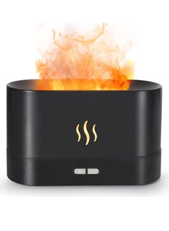 بيوينتي Flame Diffuser Humidifier-Auto Off 180ml Essential Oil Diffuser-2 Modes Brightness Aroma Humidifier with Fire Flame Effect for Home,Office,Spa,Gym(Black)  - Image 1