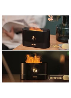 بيوينتي Flame Diffuser Humidifier-Auto Off 180ml Essential Oil Diffuser-2 Modes Brightness Aroma Humidifier with Fire Flame Effect for Home,Office,Spa,Gym(Black)  - Image 4
