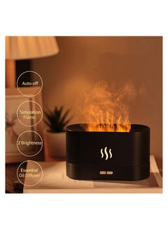 بيوينتي Flame Diffuser Humidifier-Auto Off 180ml Essential Oil Diffuser-2 Modes Brightness Aroma Humidifier with Fire Flame Effect for Home,Office,Spa,Gym(Black)  - Image 3