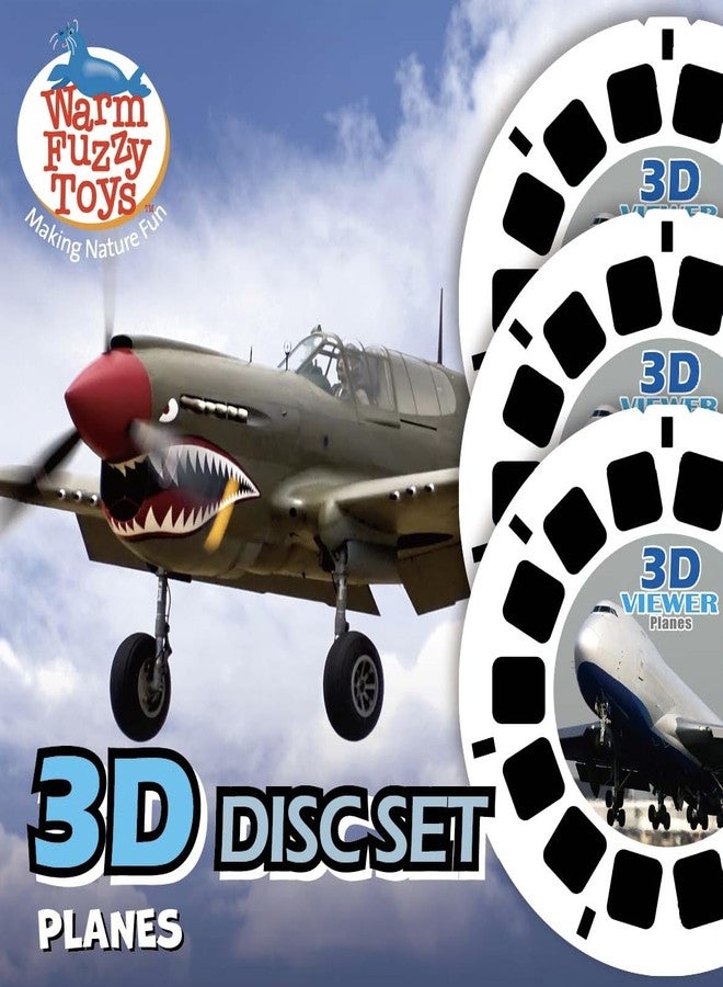 WARM FUZZY Toys Planes Reels for Viewfinder - 3 Slides with 21 HD 3D Images, Aviation Refill Discs for Kids & Adults, Retro Classic Educational Toy Accessory - Image 3