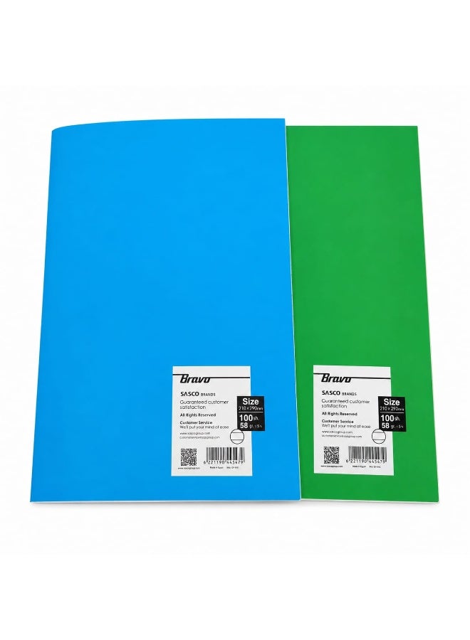 Bravo Bundle of 2 Bravo Lined Notebook - A4 Size - Lined 100 Papers - for schools , universities & office - Image 4