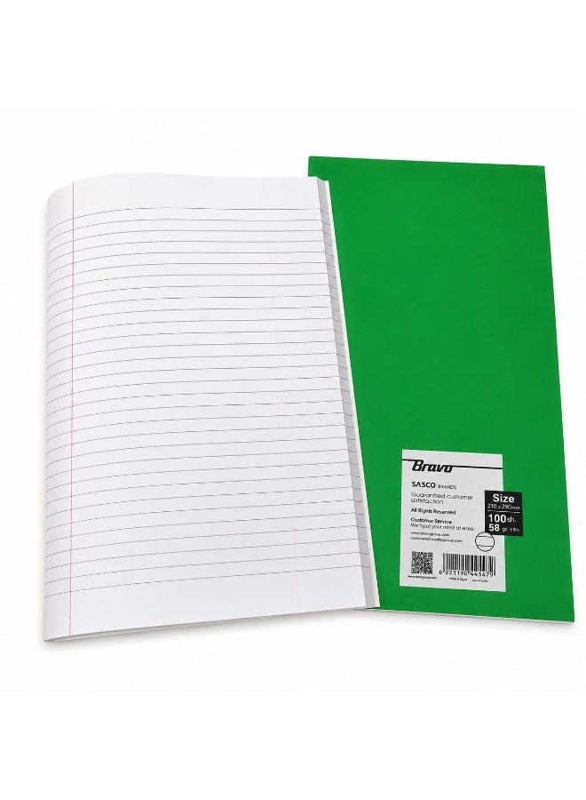 Bravo Bundle of 2 Bravo Lined Notebook - A4 Size - Lined 100 Papers - for schools , universities & office - Image 2